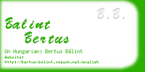balint bertus business card